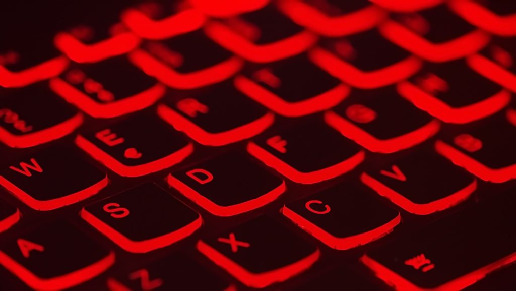 Keyboard backlit in red